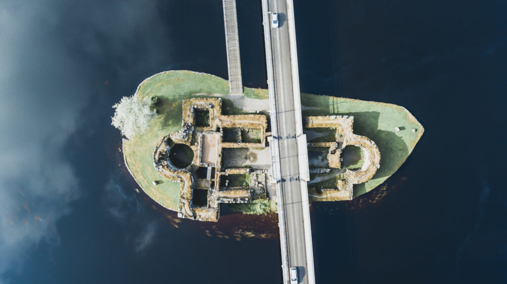 Kajaani castle straight from above